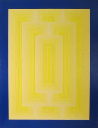 Richard Anuszkiewicz, Reflections III - White Line, 1979, Acrylic On Gessoed Masonite With Screenprint, H 61.125” x W 47.125",  Signed, Edition # and Dated Lower Right