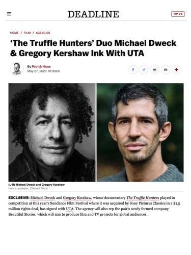 ‘The Truffle Hunters’ Duo Michael Dweck &amp; Gregory Kershaw Ink With UTA