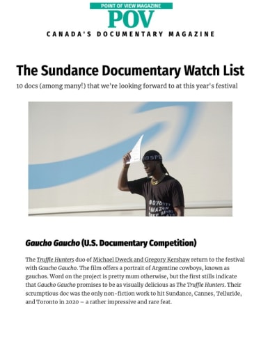 The Sundance Documentary Watch List