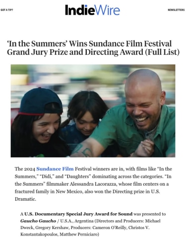 ‘In the Summers’ Wins Sundance Film Festival Grand Jury Prize and Directing Award