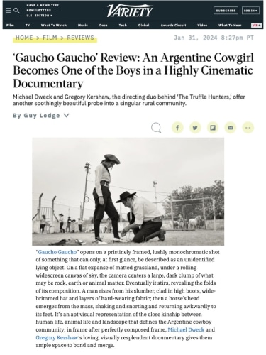 'Gaucho Gaucho' Review: An Argentine Cowgirl Becomes One of the Boys in a Highly Cinematic Documentary