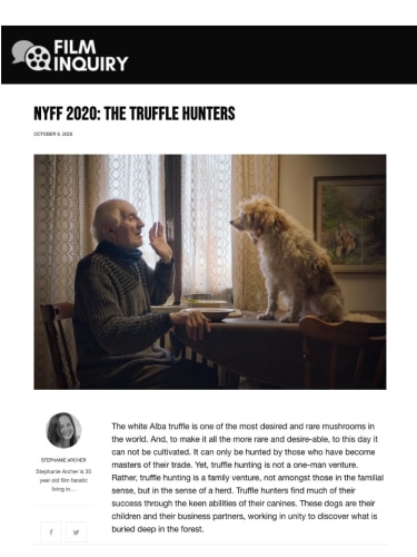 NYFF 2020: The Truffle Hunters