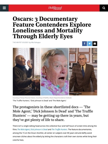Oscars: 3 Documentary Feature Contenders Explore Loneliness and Mortality Through Elderly Eyes