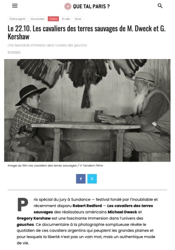 Le 22.10. Les cavaliers des terres sauvages de M. Dweck et G. Kershaw