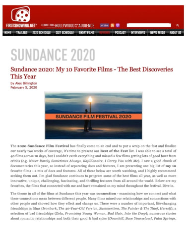 Sundance 2020: My 10 Favorite Films - The Best Discoveries This Year