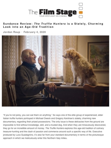 Sundance Review: The Truffle Hunters is a Stately, Charming Look into an Age-Old Tradition