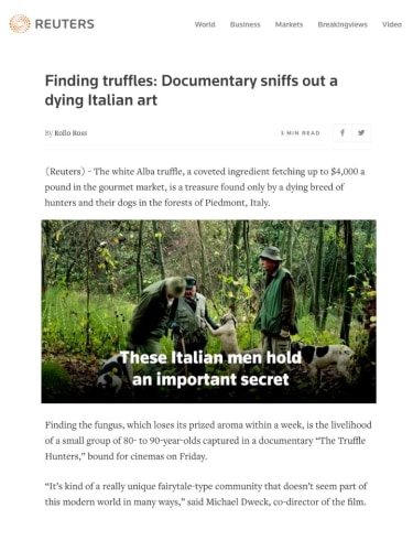 Finding truffles: Documentary sniffs out a dying Italian art