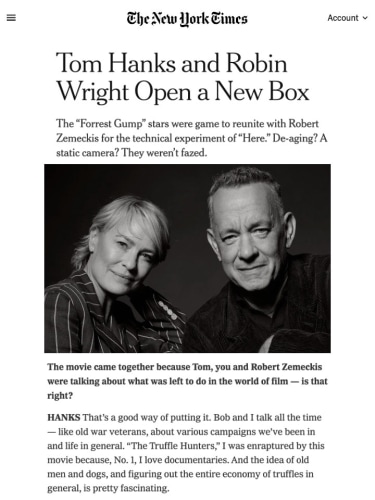 Tom Hanks and Robin Wright Open a New Box