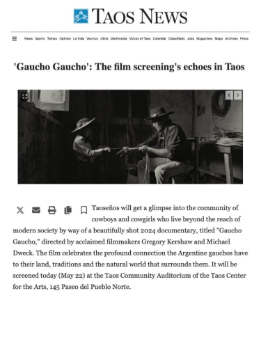 'Gaucho Gaucho': The film screening's echoes in Taos