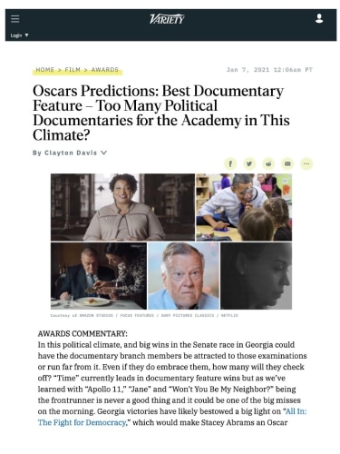 Oscars Predictions: Best Documentary Feature