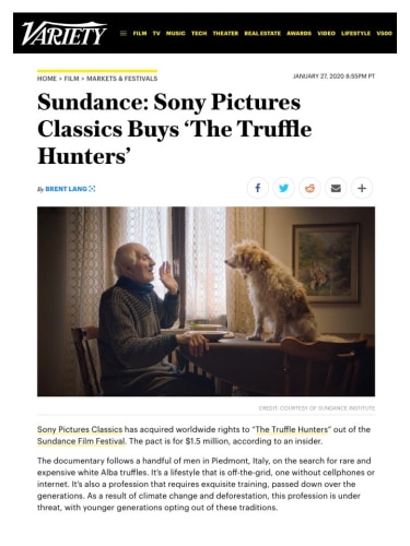 Sundance: Sony Pictures Classics Buys ‘The Truffle Hunters’