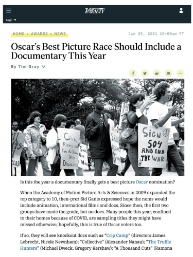 Oscar’s Best Picture Race Should Include a Documentary This Year