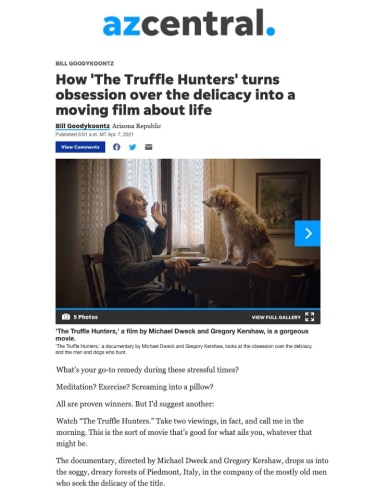 How 'The Truffle Hunters' turns obsession over the delicacy into a moving film about life