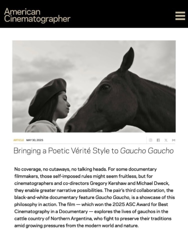 Bringing a Poetic Vérité Style to Gaucho Gaucho