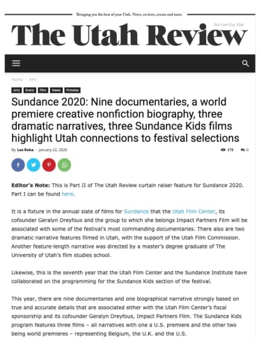 Sundance 2020: Nine documentaries, a world premiere creative nonfiction biography...