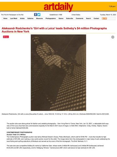 Contemporary Photographs, Sotheby's Auction Results