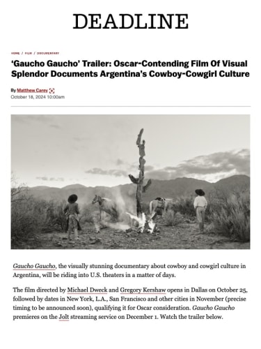 ‘Gaucho Gaucho’ Trailer: Oscar-Contending Film Of Visual Splendor Documents Argentina’s Cowboy-Cowgirl Culture