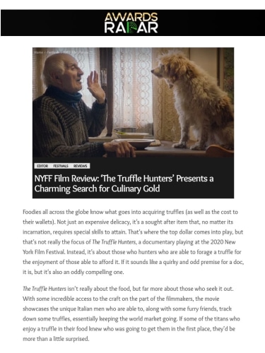 NYFF Film Review: ‘The Truffle Hunters’ Presents a Charming Search for Culinary Gold