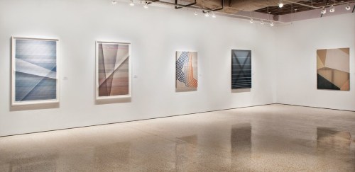 Installation view of works by John Houck and Rebecca Ward.