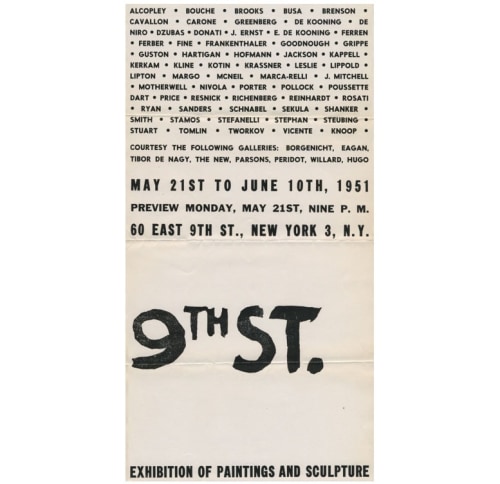 Invitation for 9th St. Exhibition of Paintings and Sculptures, New York, 1951
