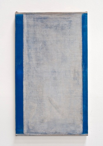 John Zurier, Cold July, 2014, distemper on linen, 25 1/2 x 16 1/2 inches (64.8 x 41.9 cm)