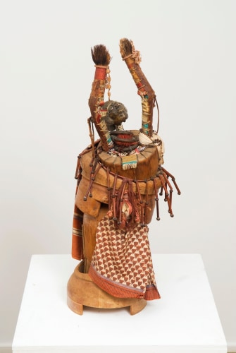 This is an image of a sculpture made by John Outterbridge in 1979 titled: The Elder, Ethnic Heritage Series.