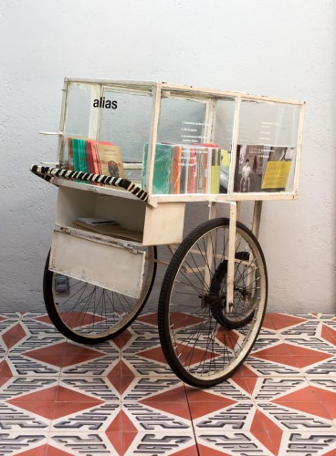 Installation view of Alias Editorial Cart, kurimanzutto, Mexico City, 2014