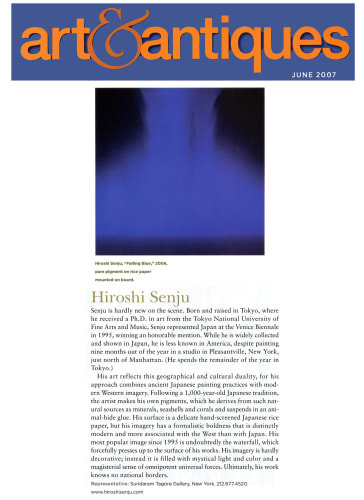 Art & Antiques - ニュース - Hiroshi Senju