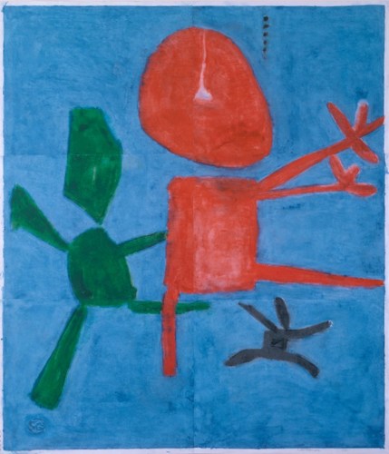 Untitled, PP 6011, 1981
H: 57 3/8 x W: 48 3/4 inches
Water Soluble Printer&amp;rsquo;s Ink and Casein
on Handmade Japanese Paper