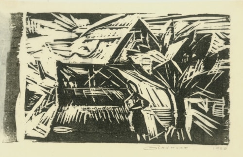 Illustration 20, Woodstock House
Untitled, RBWWdC 3302-28-13, 1928
Oil Based Printers Ink/ Woodcut
on Japanese Paper
H:&amp;nbsp;​6 1/4 x W: 9 1/16 inches