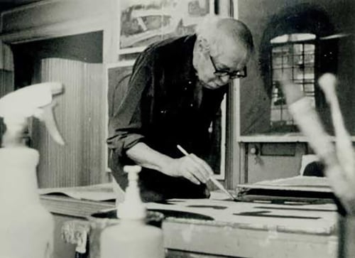 Sam Glankoff in his studio, 1981. Image taken from the documentary film on his life and art, &amp;quot;Re-arranging Short Dreams&amp;quot;.