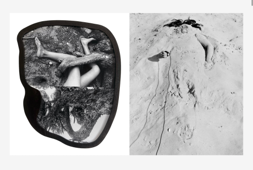 Two side by side bodyworks depicted in black and white