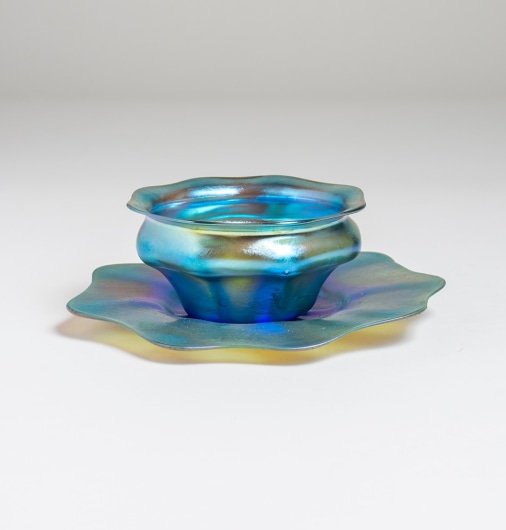 Favrile Glass Finger Bowl and Underplate