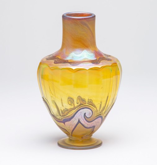 Early Faceted and Decorated Favrile Glass Vase