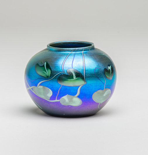 Decorated Favrile Glass Cabinet Vase