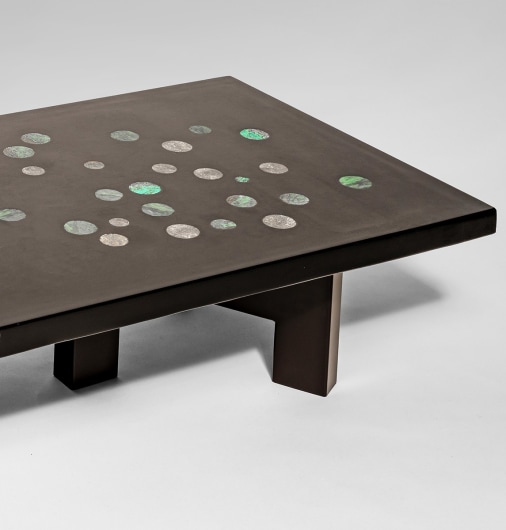 Coffee Table with Inlaid Turquoise