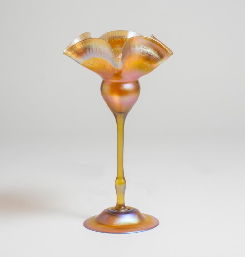 Gold Iridescent Flower Form Vase
