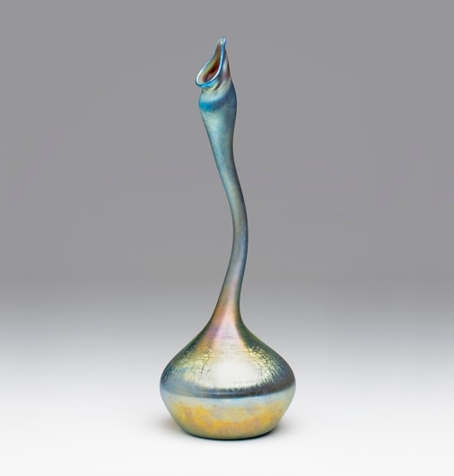 Blue Iridescent Favrile Glass &quot;Rosewater Sprinkler&quot;