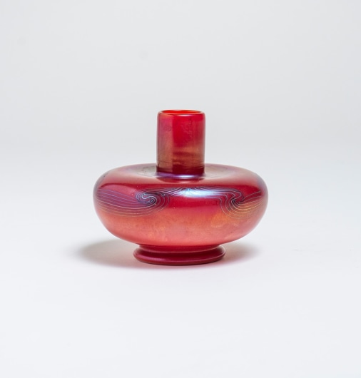 Decorated Red Cabinet Vase