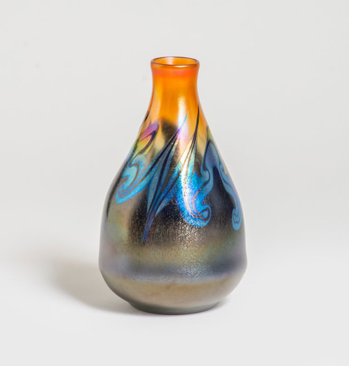Decorated Favrile Glass Cabinet Vase