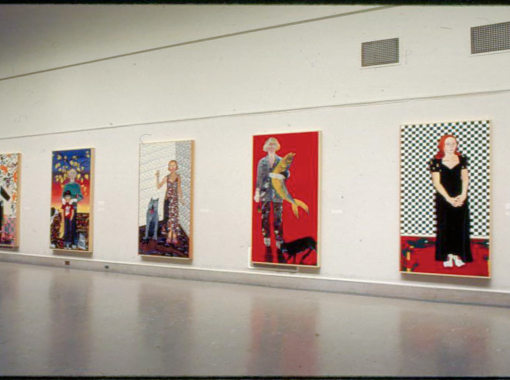 Installation view of Joan Brown’s first exhibition at SFMoMA