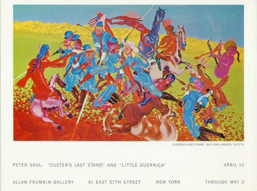 Announcement card for Peter Saul’s ‘Custer’s Last Stand’ and ‘Little Guernica’