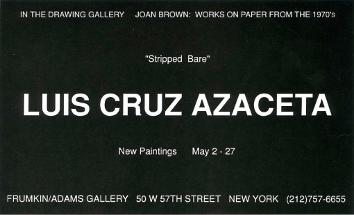 Luis Cruz Azaceta May 1995 Exhibition Announcement