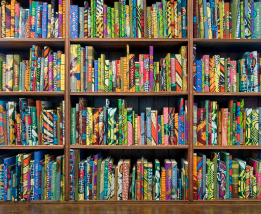 Image of Yinka SHonibare's "The British Library Collection"