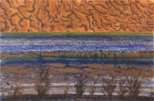 Richard Artschwager Horizon with Orange Sky