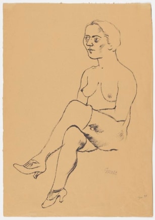 George Grosz Hockender weiblicher Akt (Crouching Female Nude)