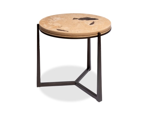 24&quot; Round Fossil Side Table 9303t