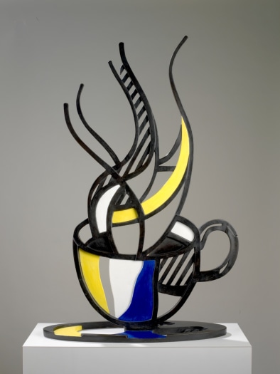 Roy Lichtenstein Cup and Saucer I, 1976 painted and patinated bronze 30 x 21 x 6 ½ in. collection Martin Z. Margulies