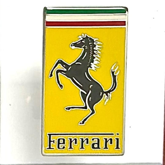 Floating Ferrari Badge Lucite Paperweight