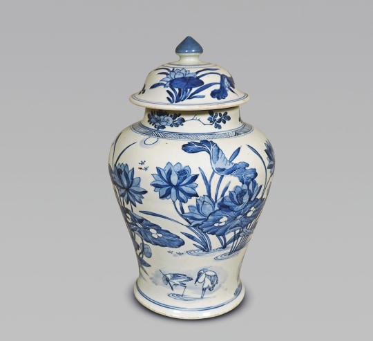 Rare Chinese Blue and White Porcelain Vase and Cover